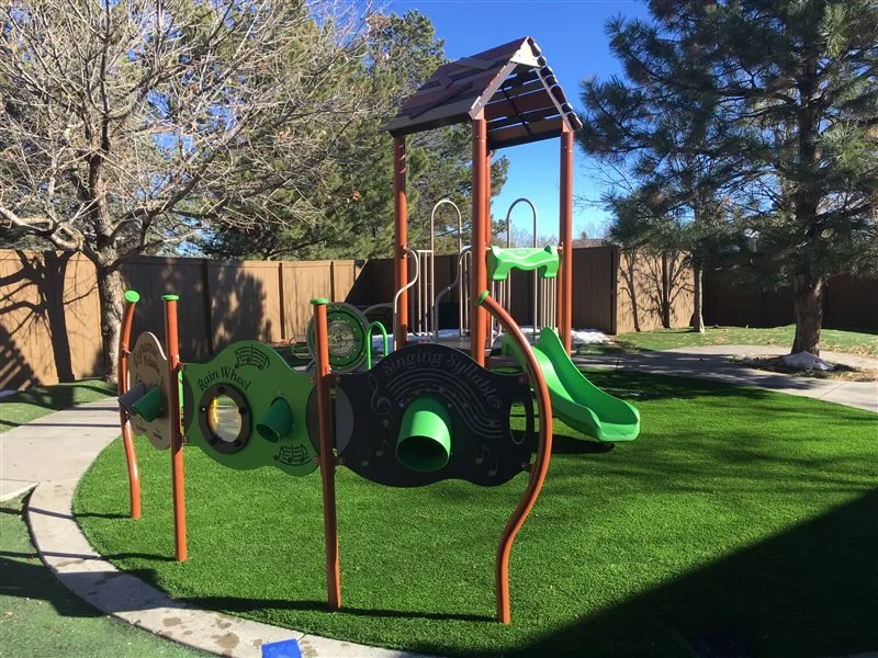 Preschool outdoor music instruments at Merryhill Preschool